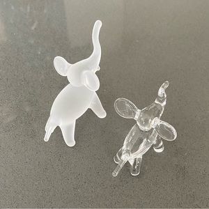 Little Pair of Glass Elephants 🐘🐘🤍🤍